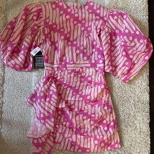 Rhode pink print puff sleeve dress Size XS NWT